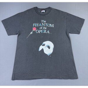 Rare Vintage 90s Phantom Of The Opera Musical Hanes Large Single Stitch Sun Fade